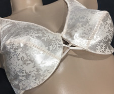 Vtg Fair Ivory Cab Second Skin Satin Pointy Bra 36 C