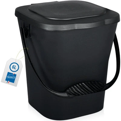 STIMO Biomülleimer 6L Komposteimer Bioabfall Eimer Bio Behälter Kunststoff Kompost