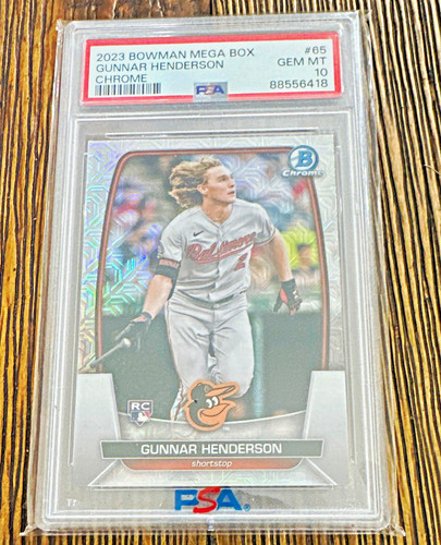 Bowman 2023 Mega Box Chrome Gunnar Henderson Rookie #65 Orioles PSA 10