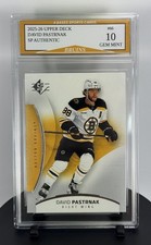 2025-26 Upper Deck David Pastrnak Bruins SP Authentic Card #66 Gem Mint 10