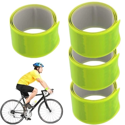 MAEKENLOS 2x-4x Hosenklammer Fahrrad Elastisch Reflektorband Reflektorbänder wasserdicht