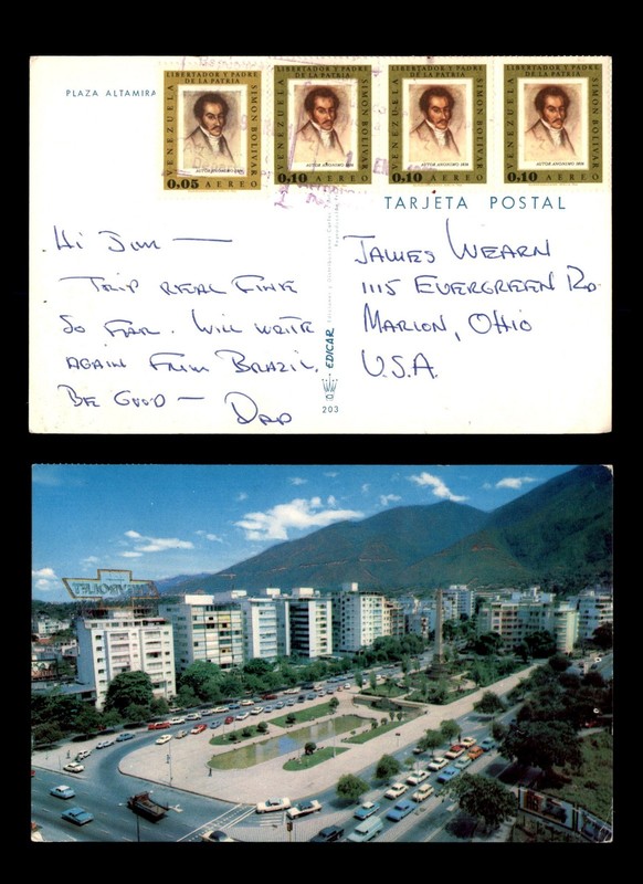 Mayfairstamps Bolivia to Marion OH Plaza Altamira Postcard cca_30529