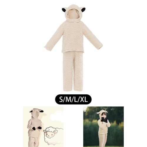 Kids Lamb Costume Funny with Mitts and Shoe Covers Soft Dress up Apparel for - Picture 1 of 29