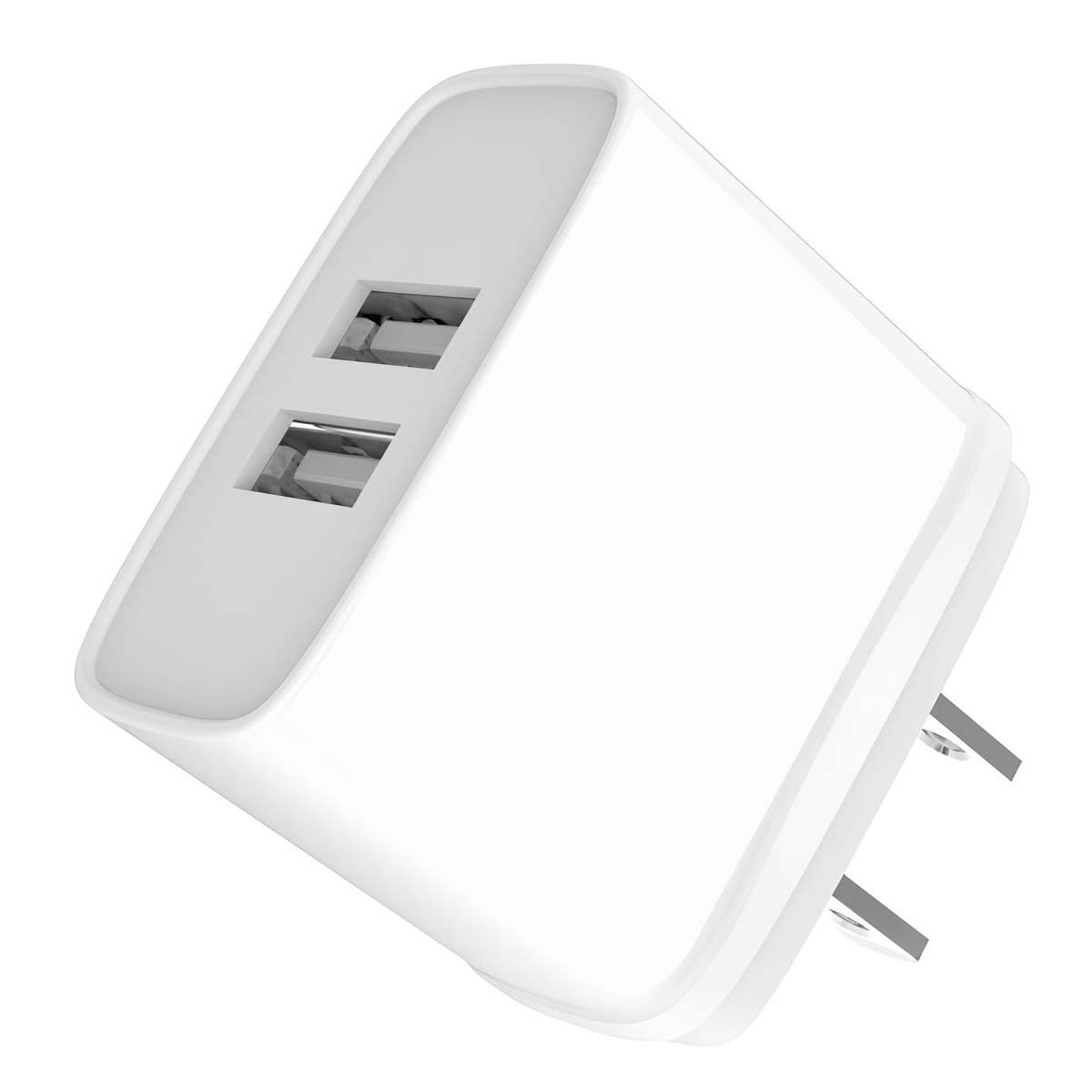 Chargeur secteur double USB-A Jaym 12W 2.4A avec prise US compacte pour voyage noir