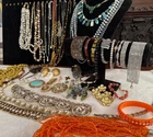 53 pc Signed and Sterling Vintage Costume Jewelry Estate Lot