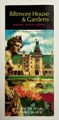 1970s Biltmore House & Gardens Asheville North Carolina Vintage Travel Brochure