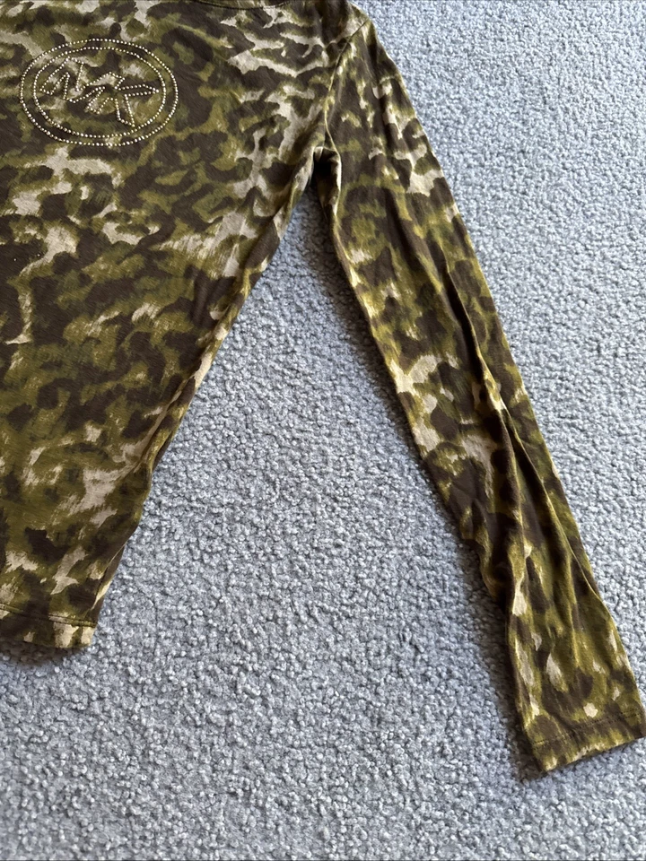 Michael Michael Kors 女式圆领长袖 Camou 印花 Swester M 码 — 第 3/4 张图片