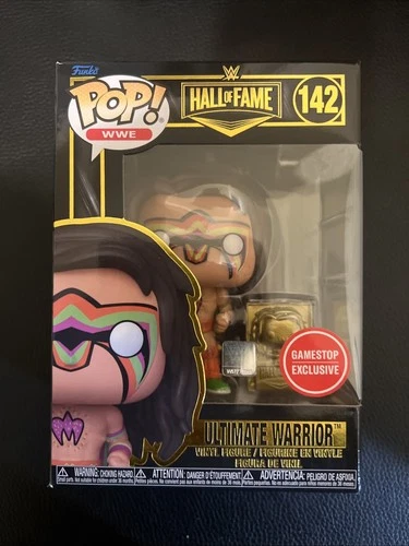 F3 Funko Pop WWE WWF ULTIMATE WARRIOR Gamestop Exclusive Vinyl Figure 142