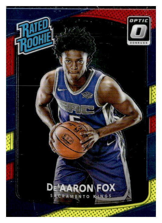 2017-18 Donruss Optic #196 De'Aaron Fox Red and Yellow