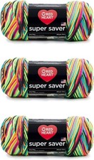 Red Heart Super Saver Yarn, 3 Pack, Blacklight 3 Count 3 pack,