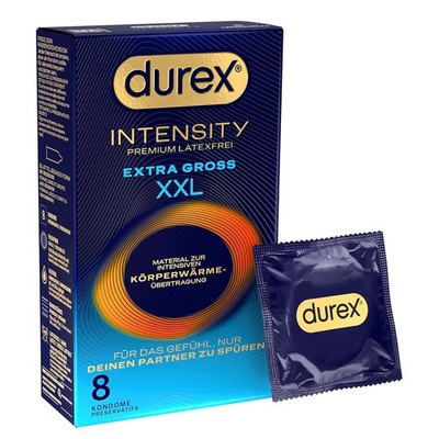 Durex Intensity XXL Kondome 8 Stück, extra groß, ohne Latex, Silikongel