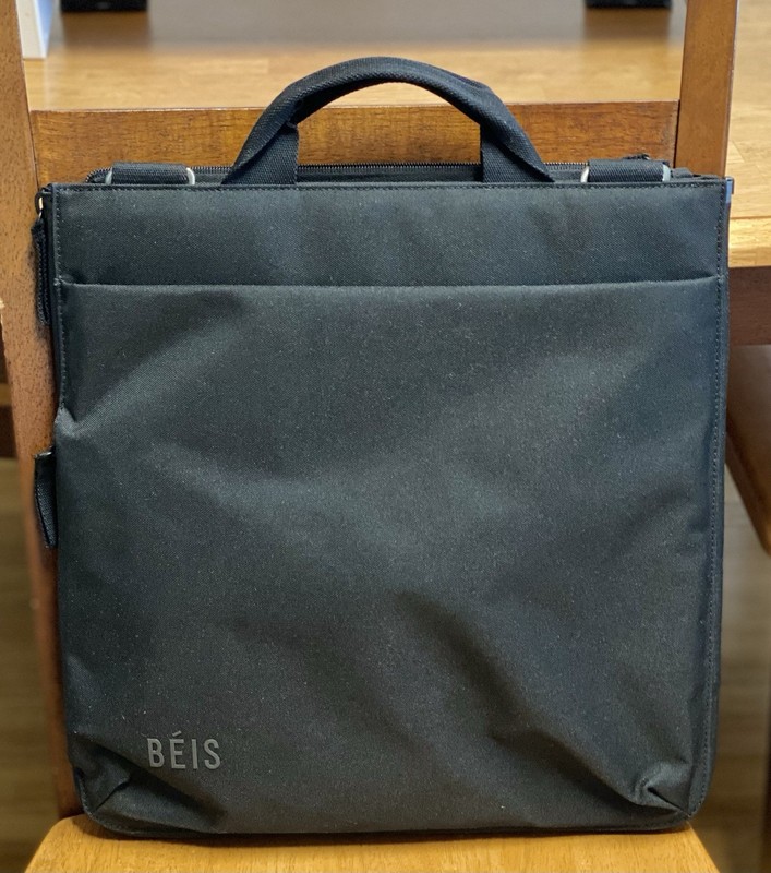 BÉIS Black Accessory Bag with Water Bottle Pocket and Top Handle