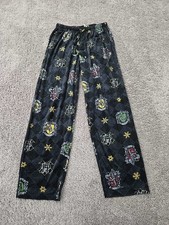 Harry Potter Pajama Pants Youth M Hogwarts House Crests Allover Print Sleep
