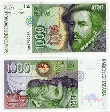 SPAIN ESPANA P-163 1,000 1000 Pesetas 1992 UNC RADAR