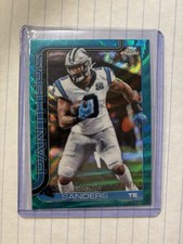2025 Topps Chrome NFL Ja’Tavion Sanders Aqua Wave Refractor /199 #45