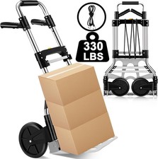 330 LB Capacity Folding Hand Truck Dolly Cart, Portable Aluminum Dolly Cart with