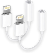  Apple Mfi Certified 2 Pack Lightning to 3.5 Mm Headphone Jack Adapter, Iphone