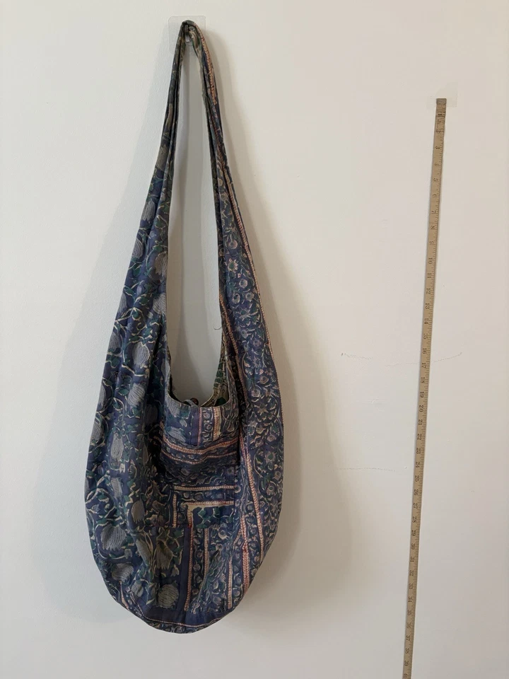 Boho Hippie Crossbody Festival Sling Bag - Reversible Floral Handmade in Nepal - Image 2 of 4