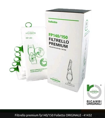 VORWERK Sacchetti 6 Filtrello 6 Profumi Dovina Aspirapolvere Folletto VK140 150