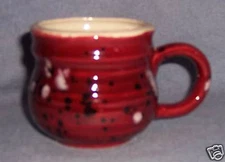 Art Pottery MUG PLANTER burgundy wine lumpyTextureGloss