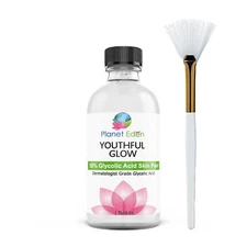SUPER STRONG 50% glycolic acid WITH free Fan Brush! CLEAR SOFT AND GLOWING SKIN