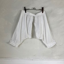 Vintage French white cotton bloomers eyelet lace trim 1910s