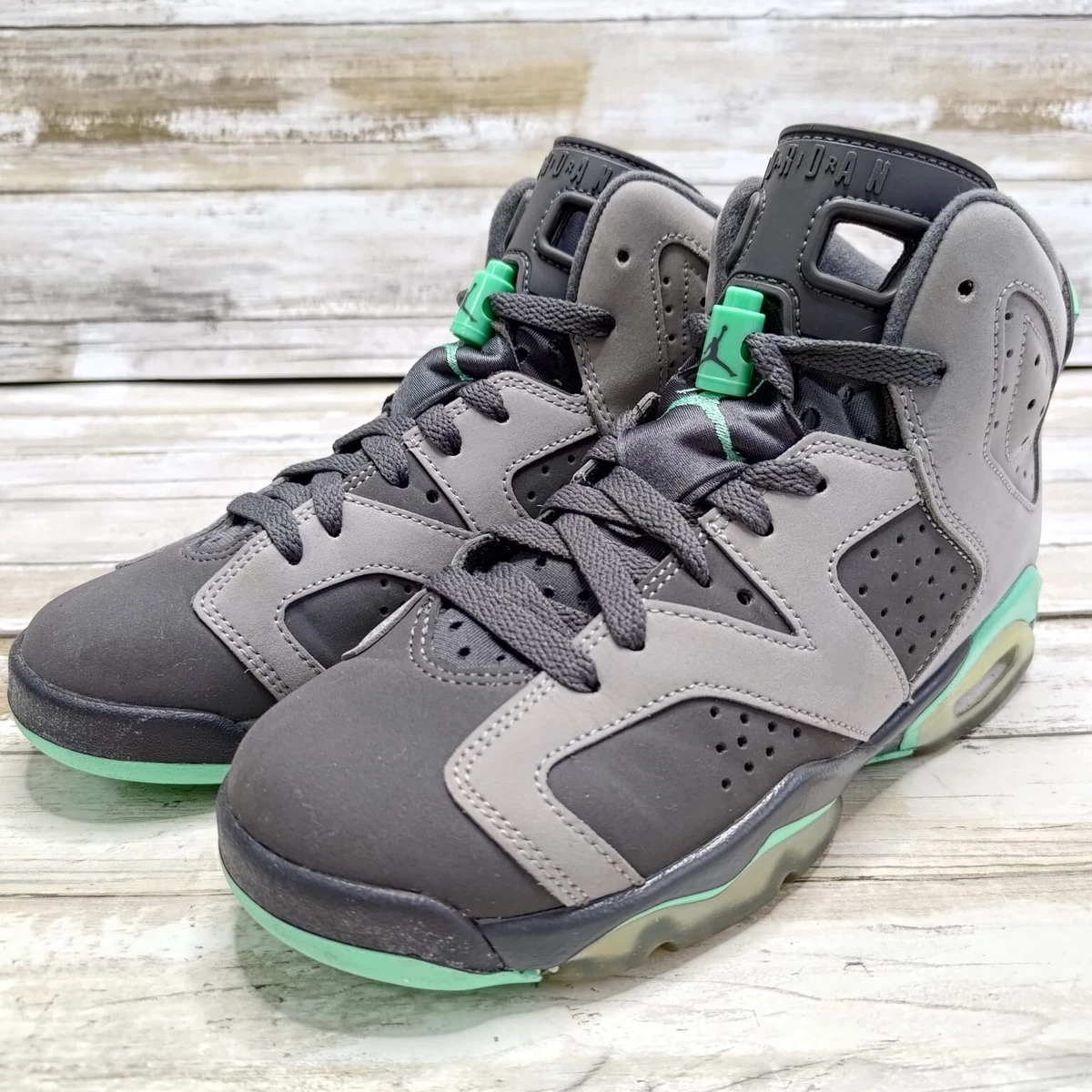 Green store glow jordans