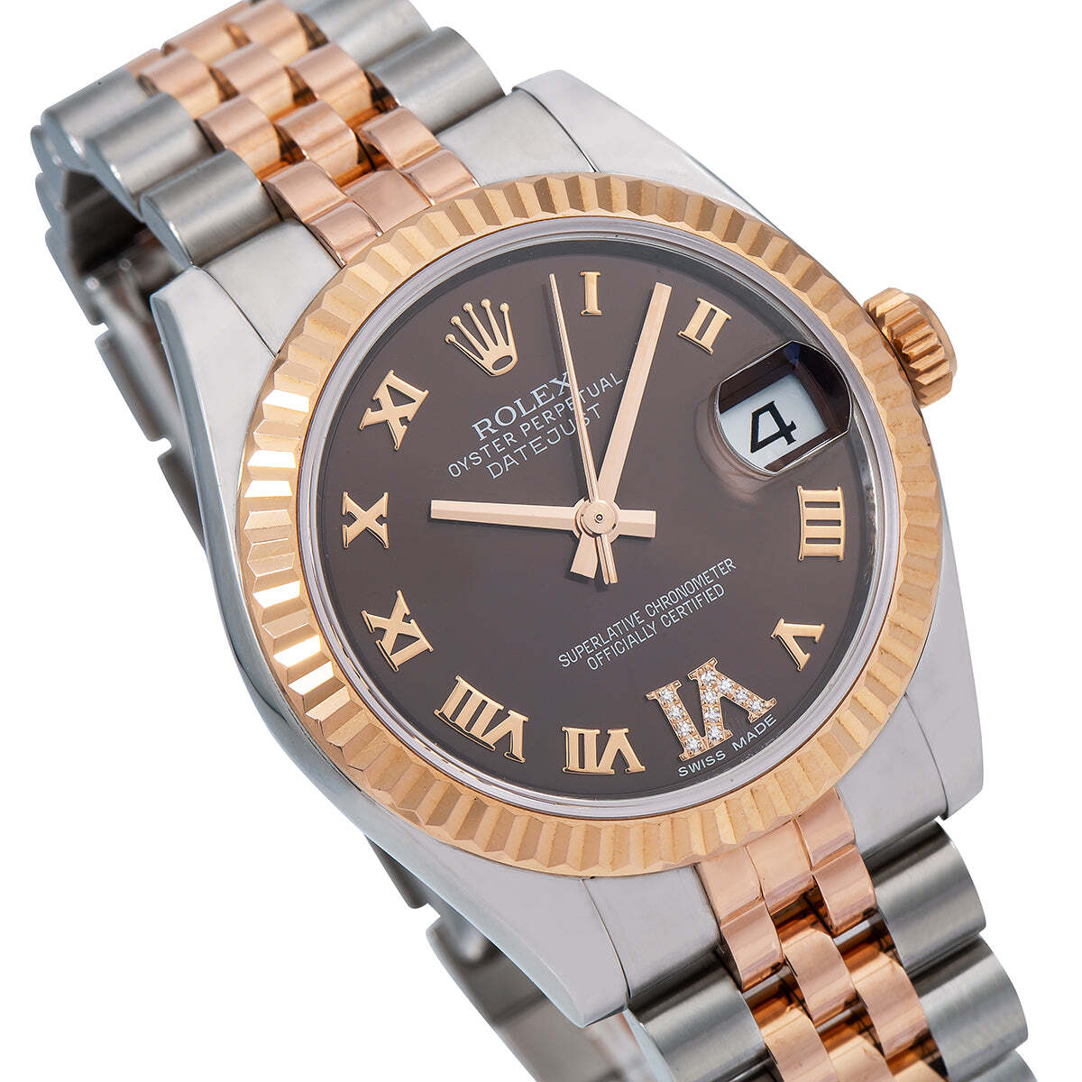 Rolex Datejust 31mm Brown Roman Dial Steel & Rose Gold - 178271 | eBay