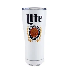 Miller Lite Stainless Steel Tumbler with Built in Bluetooth Speaker White