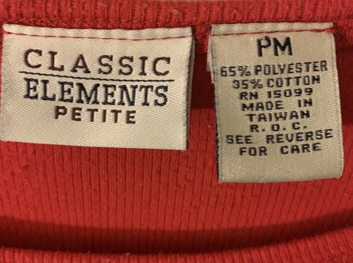 VTG EUC Classic Elements Layered Long Sleeve Red Cardigan built in Shirt Sz PM - Picture 4 of 8