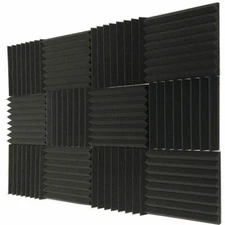 Mybecca 12 PACK (8 Peak) Acoustic Foam Wedge Soundproofing Wall Tiles 12"x12"x1"