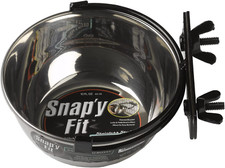 Snap'Y Fit Stainless Steel Food Pet Bowl, 10 Oz Dogs, Cats, Silver, 10Oz