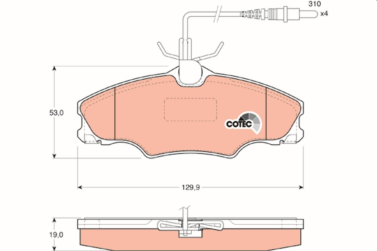 GDB1193 TRW Brake Pad Set, disc brake for PEUGEOT