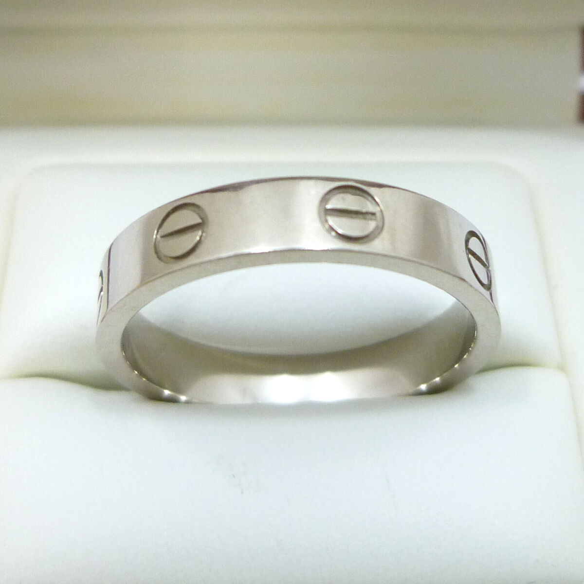 Authentic Cartier Mini Love Ring 18K EU:53 US:6.5 White Gold Authentic Cartier Mini Love Ring 18K EU:53 US:6.5 White Gold
