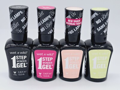  Wet N Wild 1 Step Wonder Gel Nail Polish ~Assorted~ NO REPEATS!  (Lot of 4) 