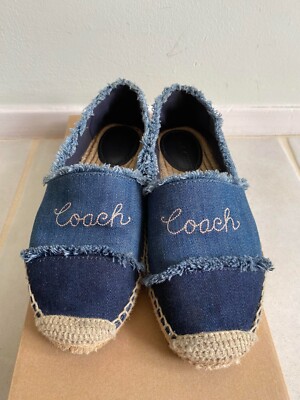 Coach Two-toned Denim Espradrilles Flat Shoes FG3458 Size 5B