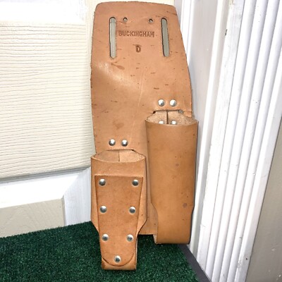 Buckingham D Lineman 12'' Leather Knife Tool Holder Sheath ~ 3 Pocket