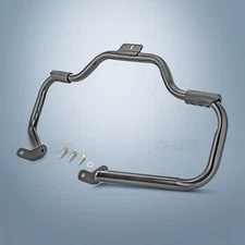 For Harley Heritage Springer Classic Cross Bones Black Engine Guard Crash Bar
