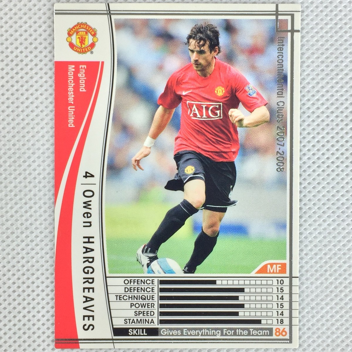Panini WCCF 2007-08 Owen Hargreaves Manchester United 139 England