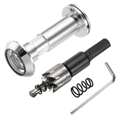 9/16'' Door Viewer Peephole with Drill Bit 1-3/4'' to 2-15/16'' Silver