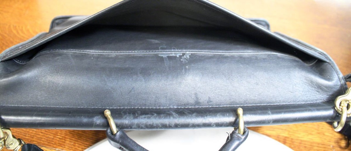 Vintage COACH Beekman Black Leather Briefcase. Natural Glove