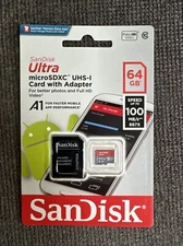 SanDisk 64GB microSDXC 100MB/s Ultra A1 64G micro SD SDXC Class 10 UHS-1 Card