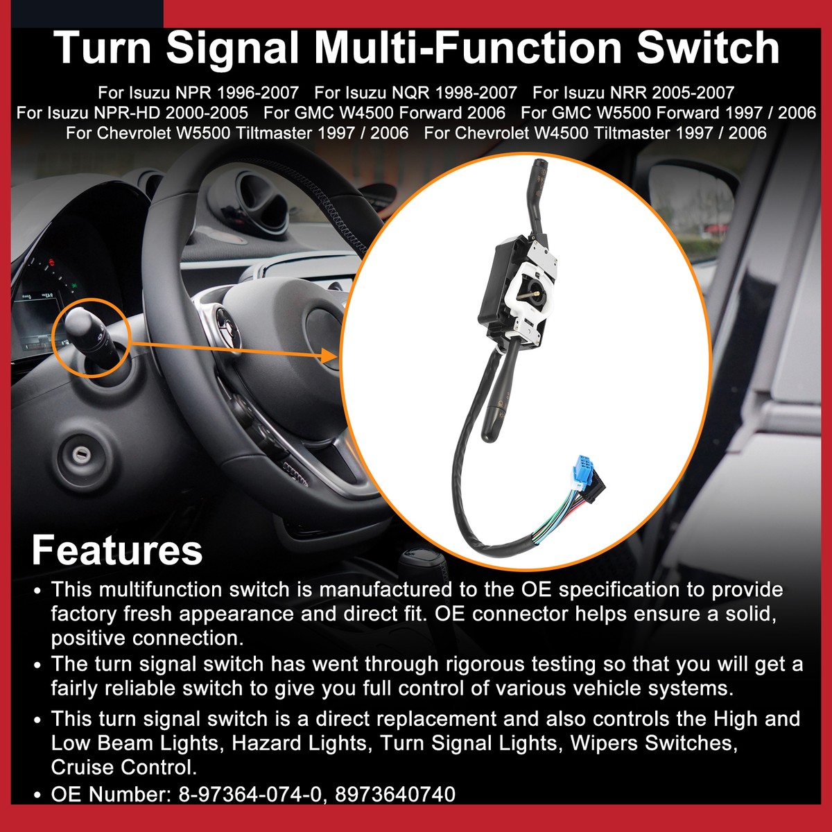 Piece Of 1 Turn Signal Switch Windshield Switch Fit For For Isuzu - Foto 9