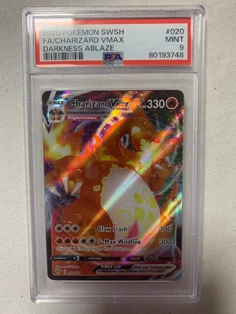 2020 Pokemon SWSH FA Charizard Vmax Darkness Ablaze 020/189 PSA 9
