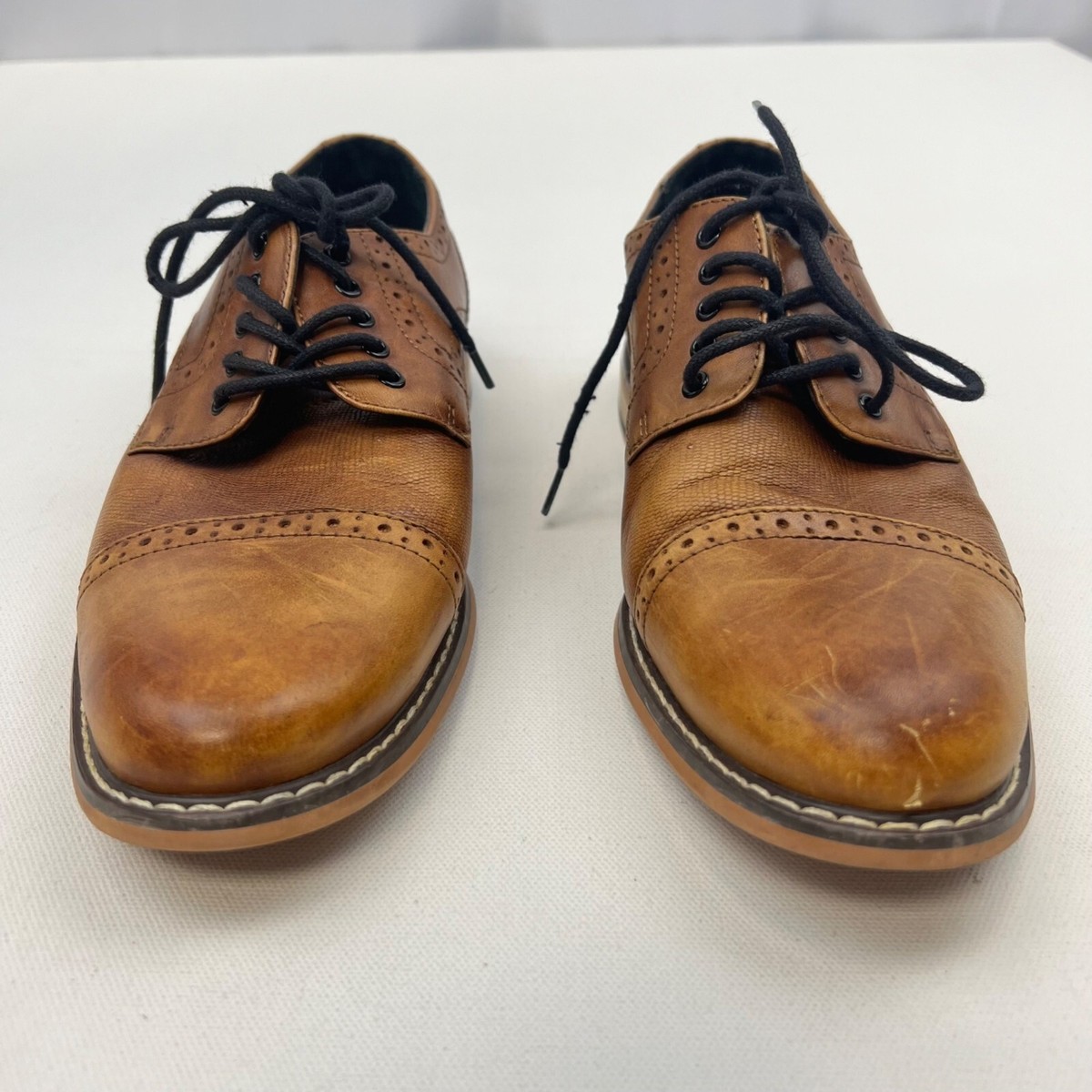Bar III mens parker dress shoes brown leather upper size 12 BAR III Mens Dress Shoes Oliver Leather Lace Up Oxfords 9.5M  main image 3