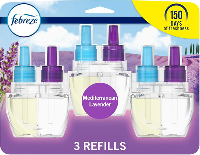 Febreze Plug in Air Fresheners, Mediterranean Lavender, Odor Eliminator 3 Count