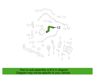 Honda 53731-S3V-A00 Power Steering Reservoir Line Hose for 03-06