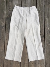 Liz Claiborne Womens 12 Pants Linen Blend Cathren Beachy Artsy Comfort T6