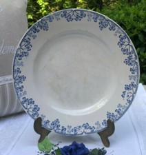 ASSIETTE PLAT SARREGUEMINES U&C VICHY Bleu Terre de fer 19ème 27 cm