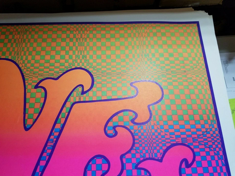 LOVE PSYCHEDELIC VINTAGE 1970's HIPPIE HEADSHOP BLACKLIGHT POSTER -NICE! - Image 3 of 4